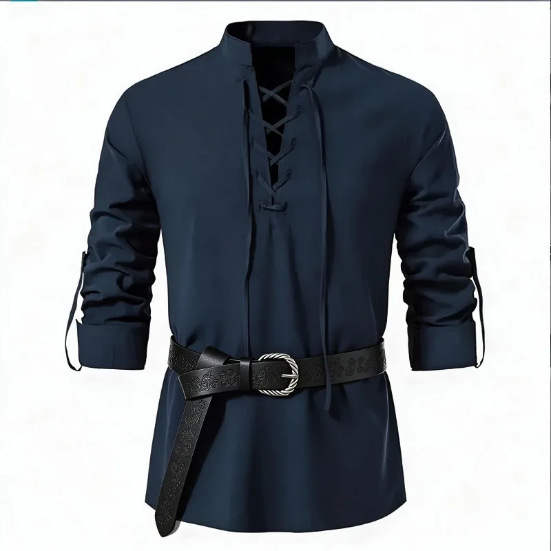 Men Medieval Viking Shirt Stan - Medieval Gothic Lace Up Pirate Shirt recension och pris