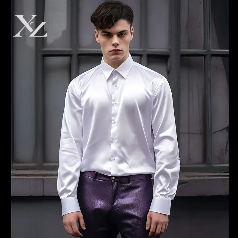 Men's Satin Silk-Like Shiny Sm - Mens Satin Silk Dress Shirt recension och pris