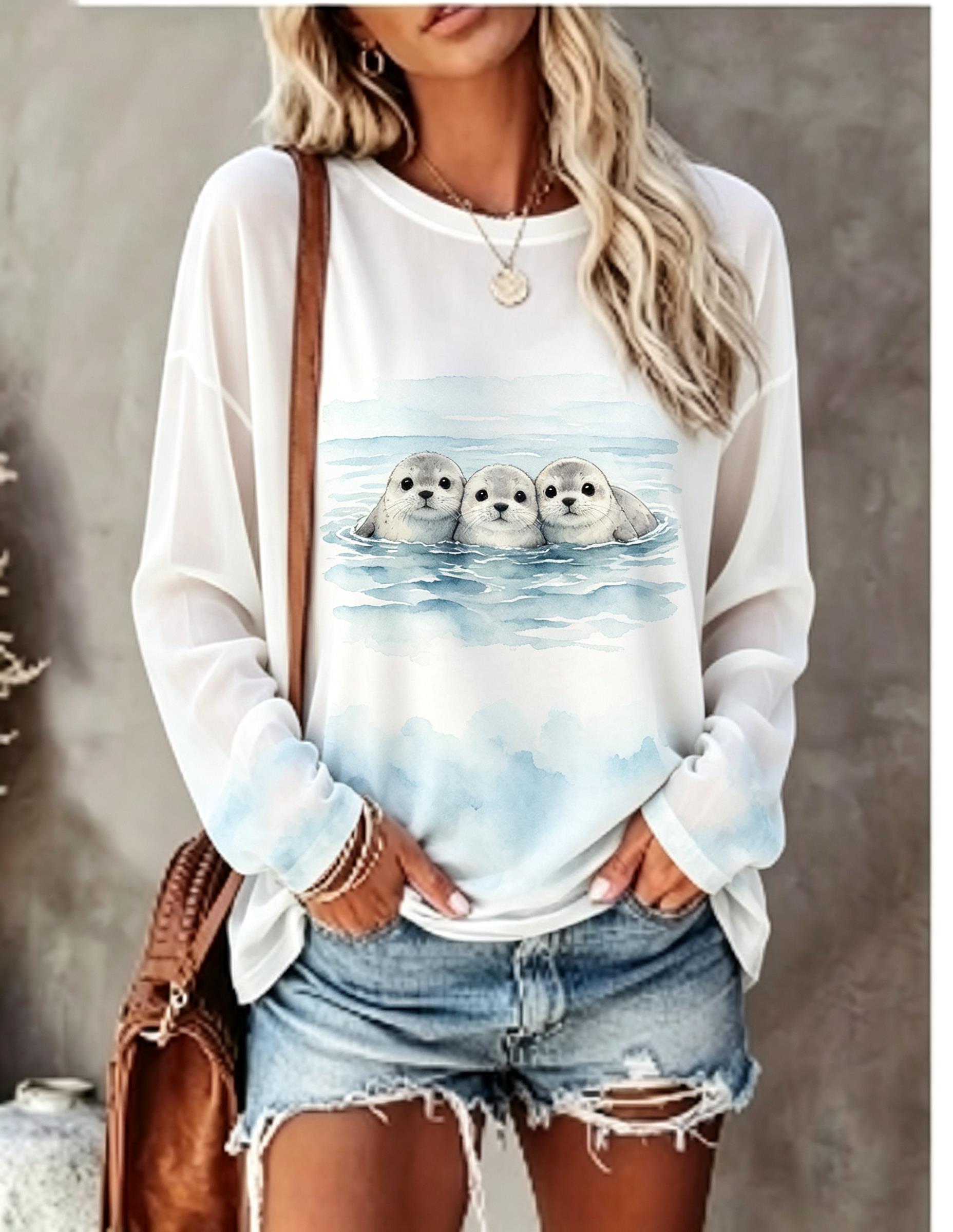 Women Long Sleeve T Shirt Cute - T-Shirts recension och pris